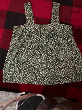 Cato Green and White Geometric Tank Top